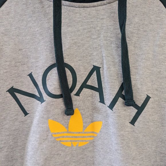 NOAH NYC x Adidas Originals Mens S Gray/Green/Yellow Raglan Hoodie Varsity Style - Picture 2 of 10